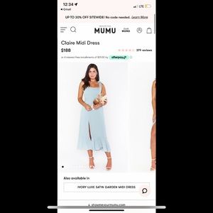 Claire Midi Dress ~ Silver Sage Crisp | Size Medium